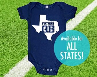 All States 'Future QB' Cotton Baby One Piece Bodysuit Gift American Made Baby Clothing