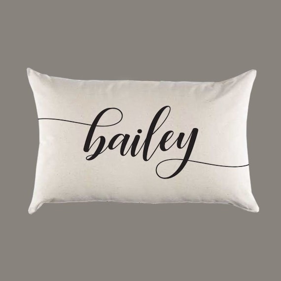 Personalized Custom Name Canvas Pillow or Pillow Cover Home Throw