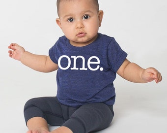 Baby's First 1st Birthday 'One' Tri Blend Baby Toddler T-Shirt