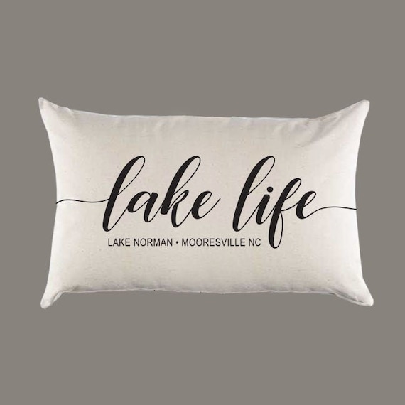 Pillow Custom Personalized Lake Lake Life Lumbar Throw Pillow Cover