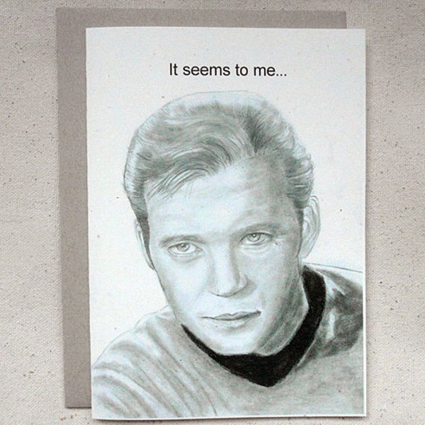 Star Trek Captain Kirk - Birthday Card Original Drawing