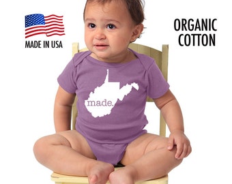 West Virginia 'Made' Organic Cotton Infant One Piece • Made in the USA