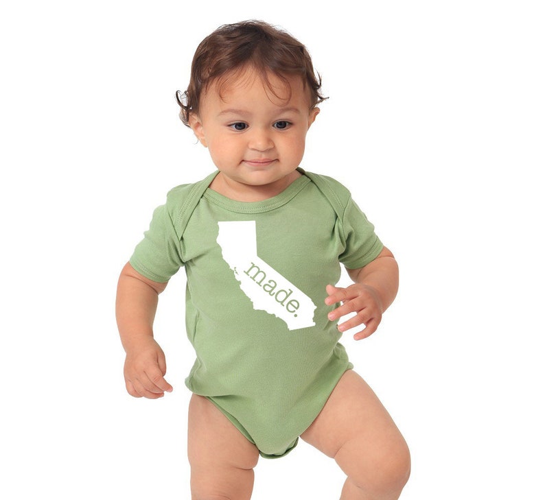 All States 'made.' Cotton Baby One Piece Bodysuit Infant Girl and Boy Gift Unisex Baby Clothing Grandparent Announcement image 6