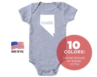 Nevada 'Made.' Cotton One Piece Bodysuit - Infant Girl and Boy Gift American Made Baby Clothing