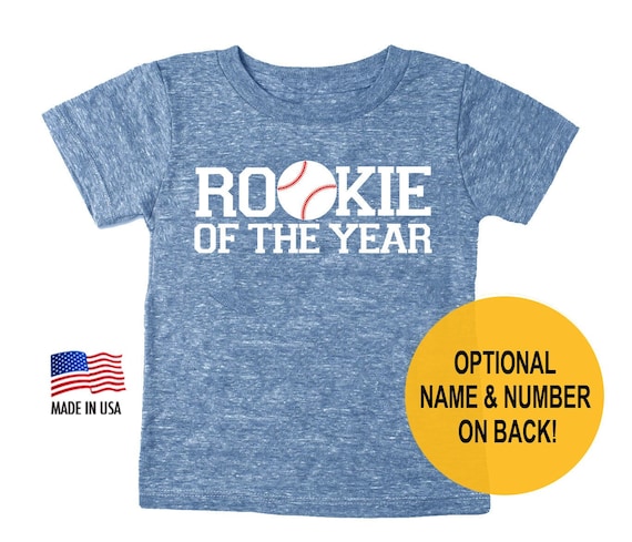 Rookie of the Year Baseball Tri Blend Toddler Birthday T-Shirt - Toddler Boy and Girl Tee