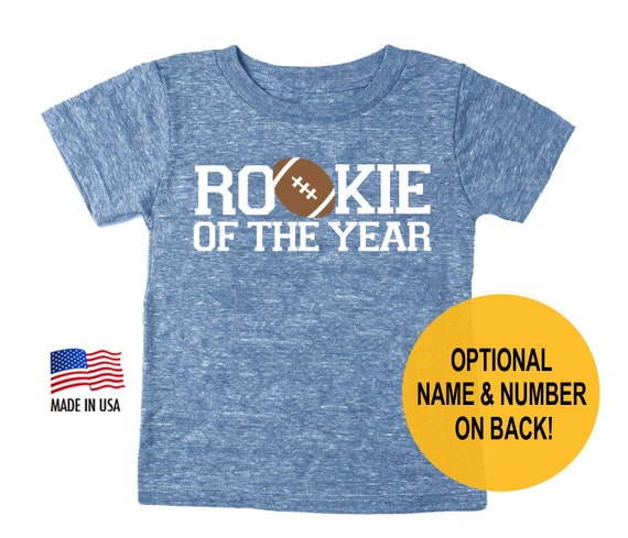 Rookie of the Year Football Tri Blend Toddler Birthday T-Shirt - Toddler Boy and Girl Tee