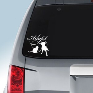 Adopt Pet Adoption Vinyl Decal for Car Window