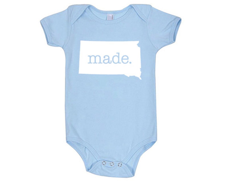 Infant Girl and Boy South Dakota /'Made./' Cotton One Piece Bodysuit