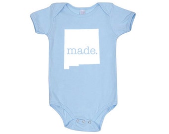New Mexico 'Made.' Cotton One Piece Bodysuit - Infant Girl and Boy Gift American Made Baby Clothing