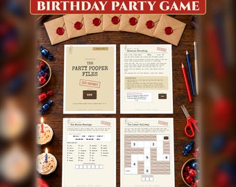 Spy Escape Room for Kids, Birthday Party Game Printable, Ages 8-12, Party Pooper Files
