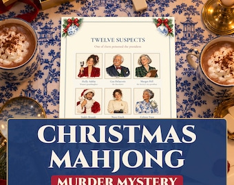 Christmas Mahjong Murder Mystery Party Game for 6-12 Players, Host Can Play, Printable PDF