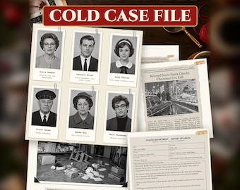 Christmas Cold Case File Printable, Detective Mystery Game for Adults, 26 Evidence Documents, 1-6 Players