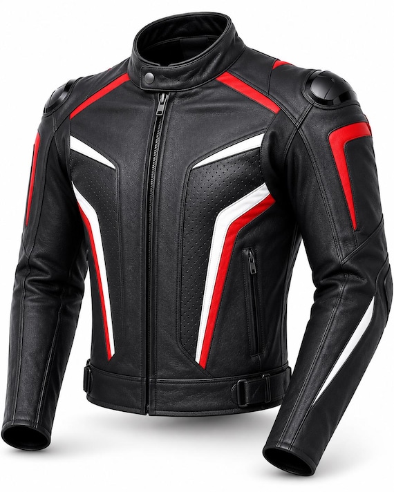 motorcycle Men Leather Biker Jacket For Men | Genuine motorbike  Racing Gear | Gift For Her