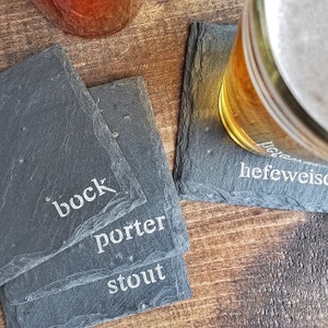 1 Craft Beer Slate Coaster Mancave, Fathers Day, Brewing, brewer, Valentine's Day image 1