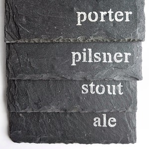 1 Craft Beer Slate Coaster Mancave, Fathers Day, Brewing, brewer, Valentine's Day image 6