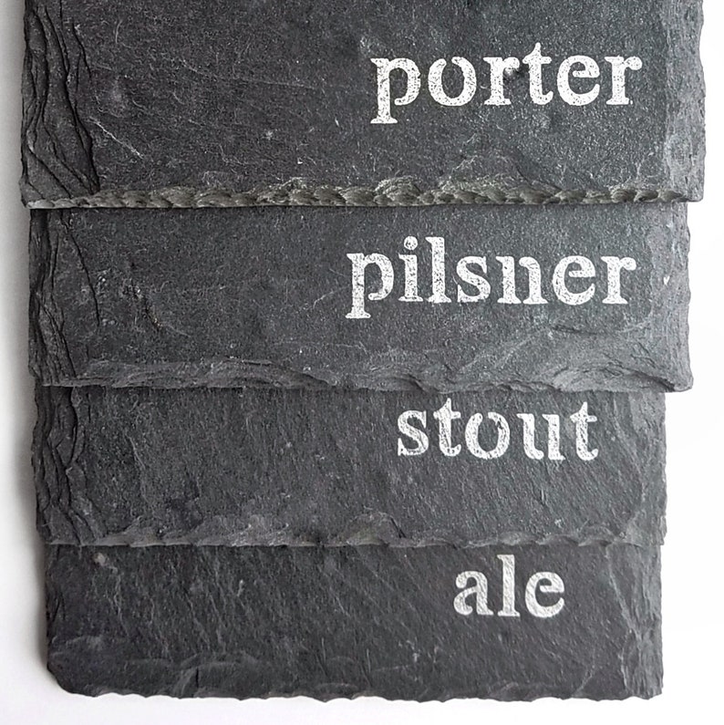 1 Craft Beer Slate Coaster Mancave, Fathers Day, Brewing, brewer, Valentine's Day image 6