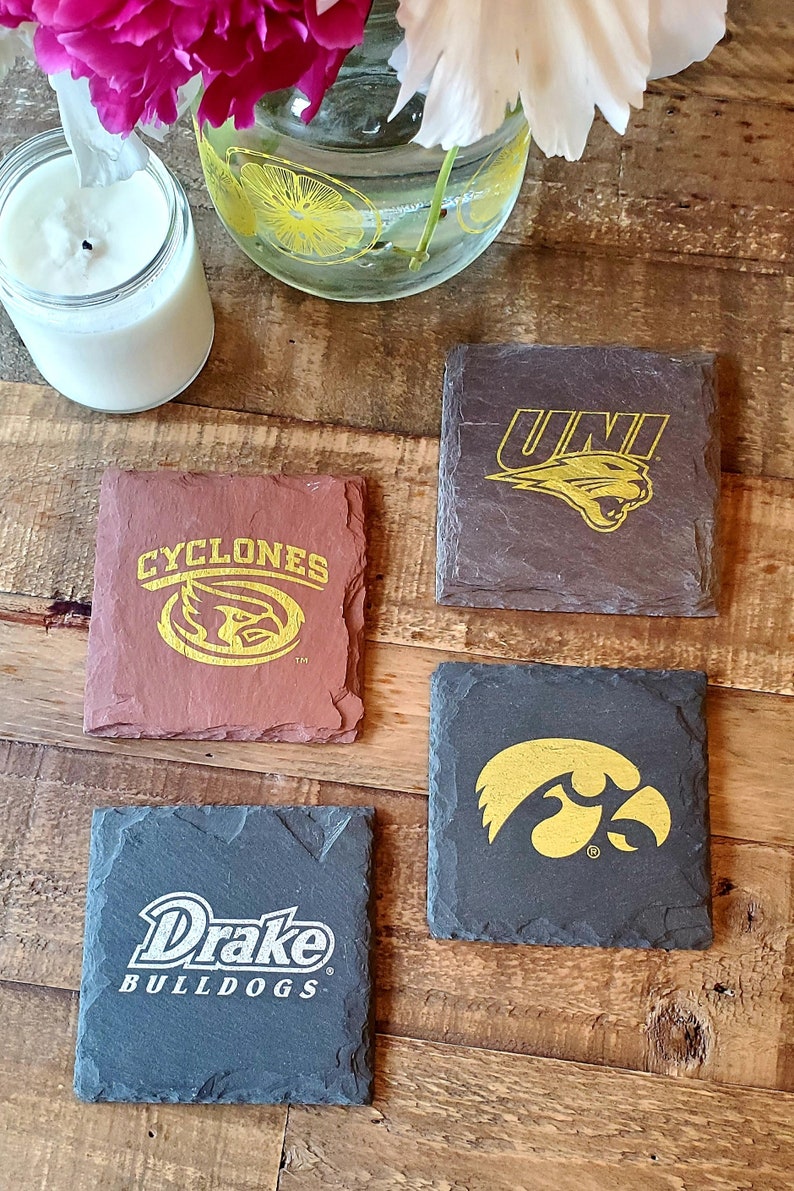 1 Iowa Hawkeyes Slate Coaster Officially Licensed Tailgating, Craft Beer, Mancave, husband, boyfriend, Fathers Day, birthday image 10