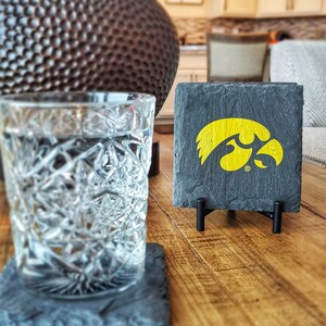 1 Iowa Hawkeyes Slate Coaster Officially Licensed Tailgating, Craft Beer, Mancave, husband, boyfriend, Fathers Day, birthday image 9