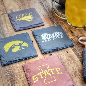 1 Iowa Hawkeyes Slate Coaster Officially Licensed Tailgating, Craft Beer, Mancave, husband, boyfriend, Fathers Day, birthday image 3