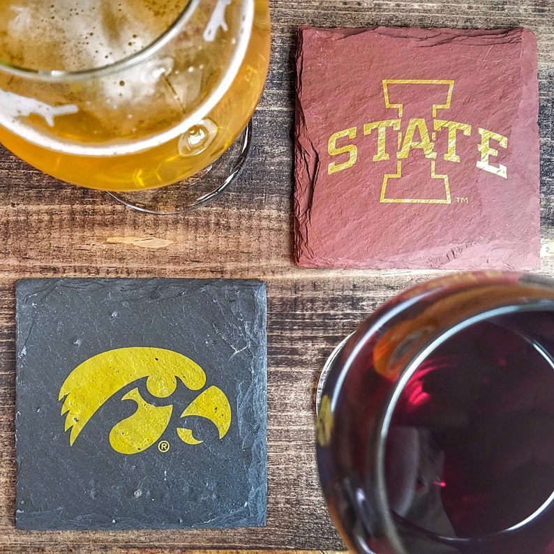 1 Iowa Hawkeyes Slate Coaster Officially Licensed Tailgating, Craft Beer, Mancave, husband, boyfriend, Fathers Day, birthday image 7