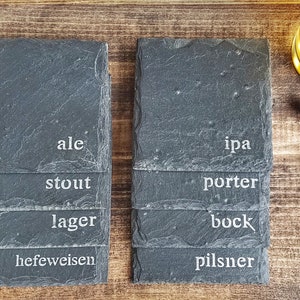 1 Craft Beer Slate Coaster Mancave, Fathers Day, Brewing, brewer, Valentine's Day image 3