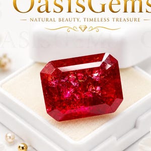 Rubí natural de 13 quilates, talla esmeralda, procedente de Birmania/Myanmar, gema suelta de color rojo intenso de 15x11x8 mm, piedra auténtica para la fabricación de joyas, pieza de colección rara.