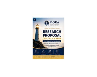 Research Proposal Template  Digital Planner  PhD, Masters & Undergraduate Dissertation Thesis Research Fillable PDF