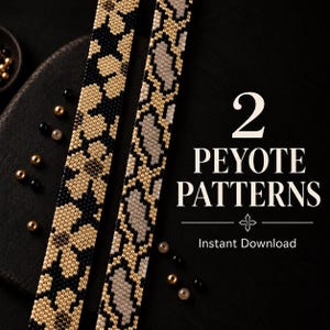 Peyote Bracelet Pattern Bundle, Flower and Snake Print, Miyuki Delica 11/0 (Instant Download)