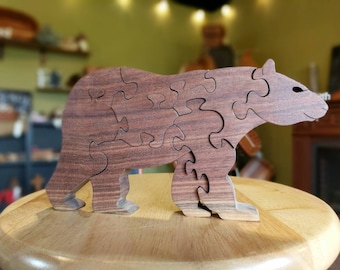 Bear Cabin Baby Room Decor Wooden Puzzle