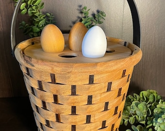 Round egg basket with trays for egg storage