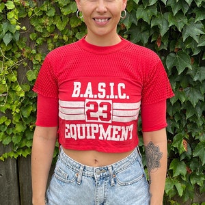 Vintage 90's Basic Equipment Number 23 Red Jersey Sleeve