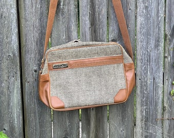 Vintage 80's/90's Jordache Light Brown Canvas Style Messenger Style Bag