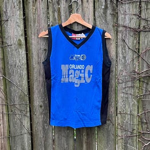 Vintage 90&#39;s Orlando Magic NBA Basketball Mesh Side Tank Top Shirt Women&#39;s Size Small