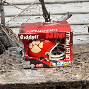 Klasyczny kask futbolowy Clemson Tigers Riddell NCAA Mini z lat 90.