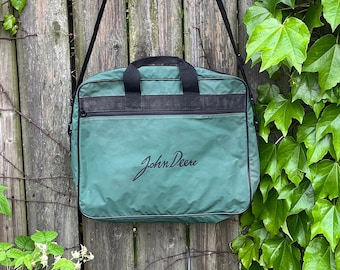 Vintage 2000's John Deere Messenger Bag Green with One Pocket and Shoulder Strap