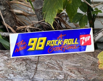 Vintage 1985 The New 98 A Rock n Roll Good Time 7 Up Branding Bumper Sticker