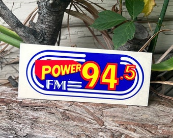 Pegatina para parachoques de la emisora de radio FM Vintage Power 94.5