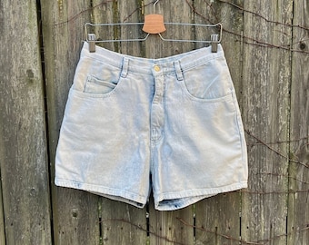 Vintage 80's Denim Republic Acid Wash High Waist Denim Jean Shorts Size 8