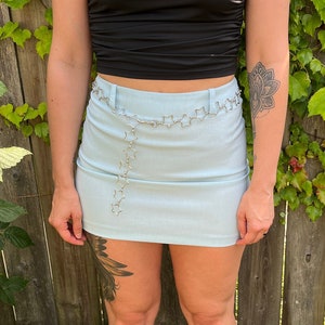 Vintage 90&#39;s Byer California Light Blue 100% Polyester Made in USA Skirt Size 3