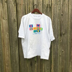 vintage années 90 Le Disney Channel Mickey Mouse Silhouette Print Manches Courtes T-Shirt Taille XL