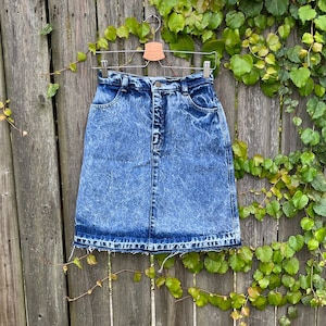 Vintage 80&#39;s Sloane Sport Acid Wash Denim Jean Skirt Size 0