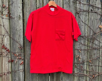 Vintage 90's Bobbie Brooks Collection Red Mesh Style Short Sleeve T-Shirt Size Medium