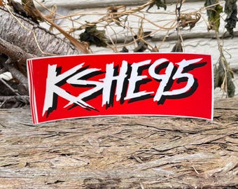 Calcomanía para parachoques de la estación de radio KSHE 95 Real Rock Radio St. Louis Missouri, color rojo y blanco, de 1993