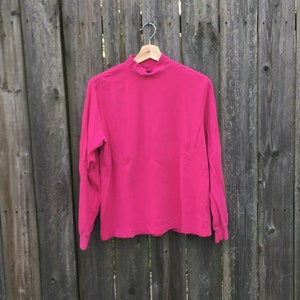 Vintage 2000 es Lands&#39; End Pink Mockneck Langarmshirt Größe Medium