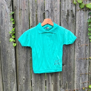 Vintage 80&#39;s U Got It! Turquoise Short Sleeve Cotton/Poly Blend Polo Shirt Women&#39;s Size XXS/XS