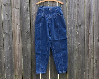 Vintage 80's Lee Denim High Waist Dark Wash No Back Pocket Denim Jeans Size 10