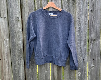 Vintage 80's Flyte Action Wear Sudadera gris de manga larga Talla de mujer Mediana