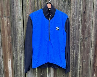 Vintage 90's Bellwether Blue and Black Cycling Windbreaker Style Jacket Size Large