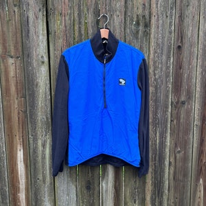 Vintage 90's Bellwether Blue and Black Cycling Windbreaker Style Jacket Size Large