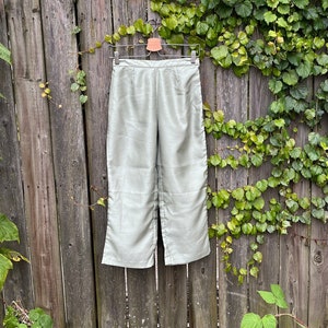 Vintage 90&#39;s Mlle Gabrielle Pale Green Mid Rise Straight Leg 100% Polyester Pants Size 4/6